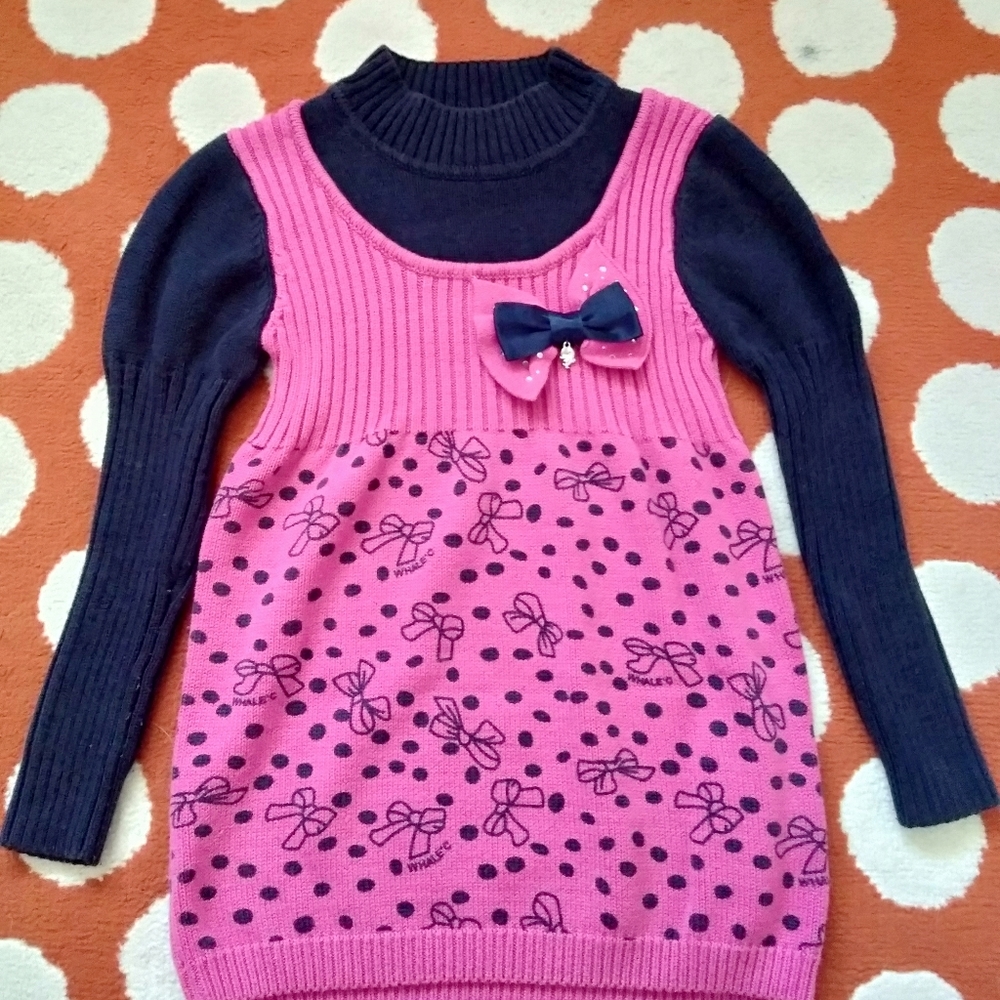 Girl's pink sweater dress